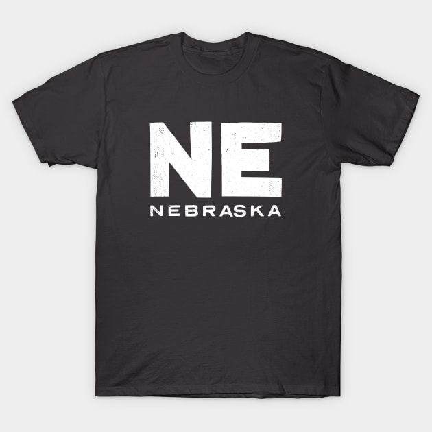 NE Nebraska State Vintage Typography T-Shirt by Commykaze